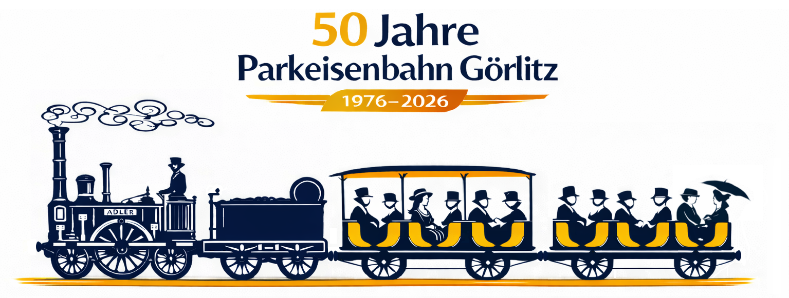 Parki_Logo_50_Adler_03_Blau_Gelb_Neu01-2 50 Jahre Leidenschaft auf Schienen &ndash; Wir feiern gro&szlig;es Jubil&auml;um | G&ouml;rlitzer Oldtimer Parkeisenbahn